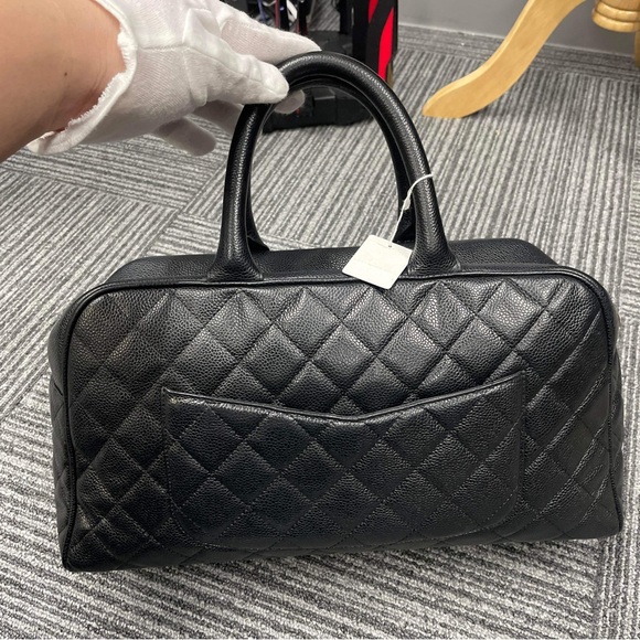 CHANEL Black Quilted Caviar Leather Boston Bag - Picture 5 of 16